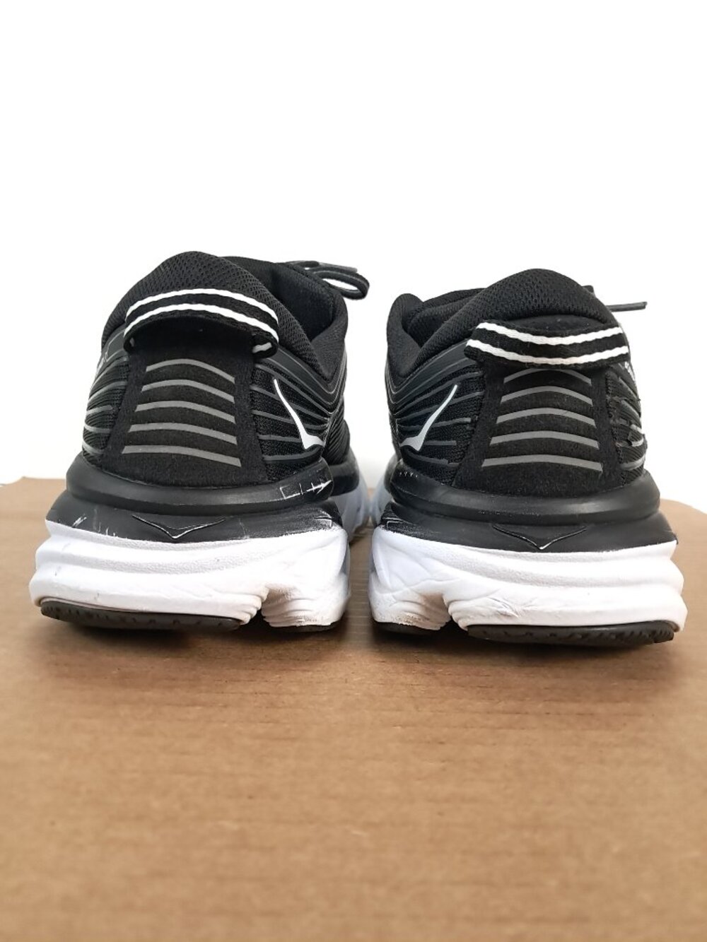 Hoka One One Bondi 7 Shoes Women Size 8 Black Sneakers Athletic 1110519 BWHT - Picture 9 of 16